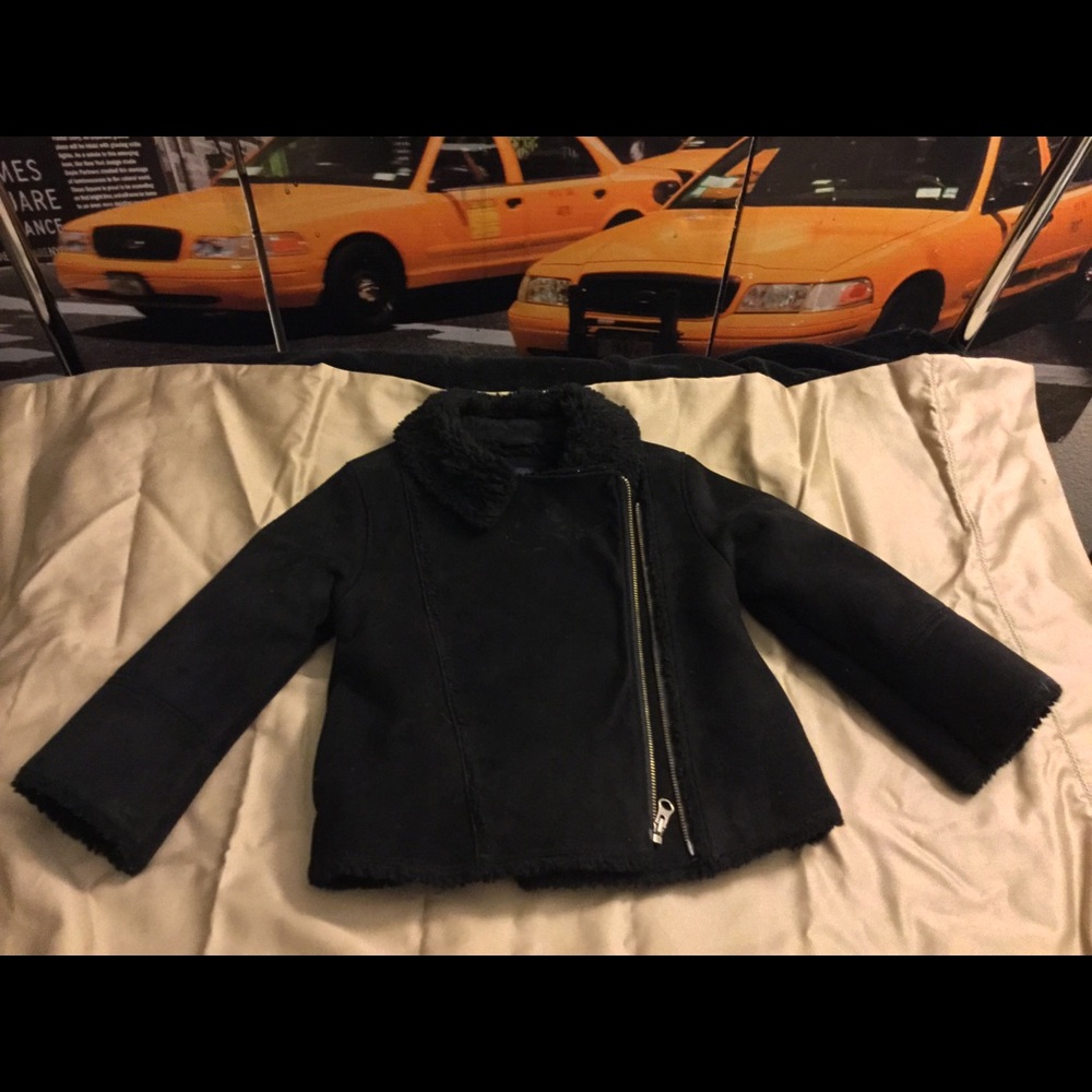 Toddler suede w/ faux fur  jacket